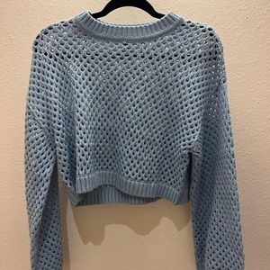 blue hole/knit sweater